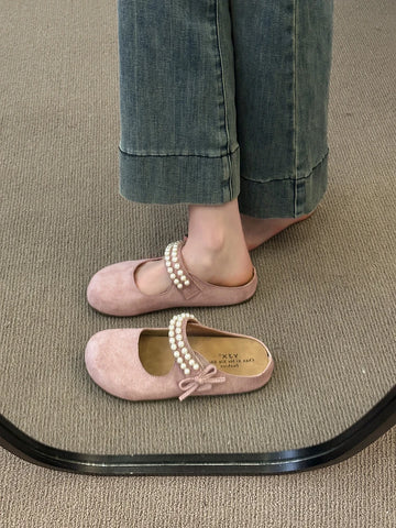 Xajzpa Flat Shoes Female Woman's Slippers Platform String Bead Slides Cover Toe 2025 Summer Soft  Shoes Women Cover Toe Slippers Flat P